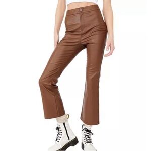 Free People Brown Sasha Cropped vegan Pants size 8